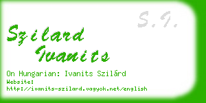 szilard ivanits business card
